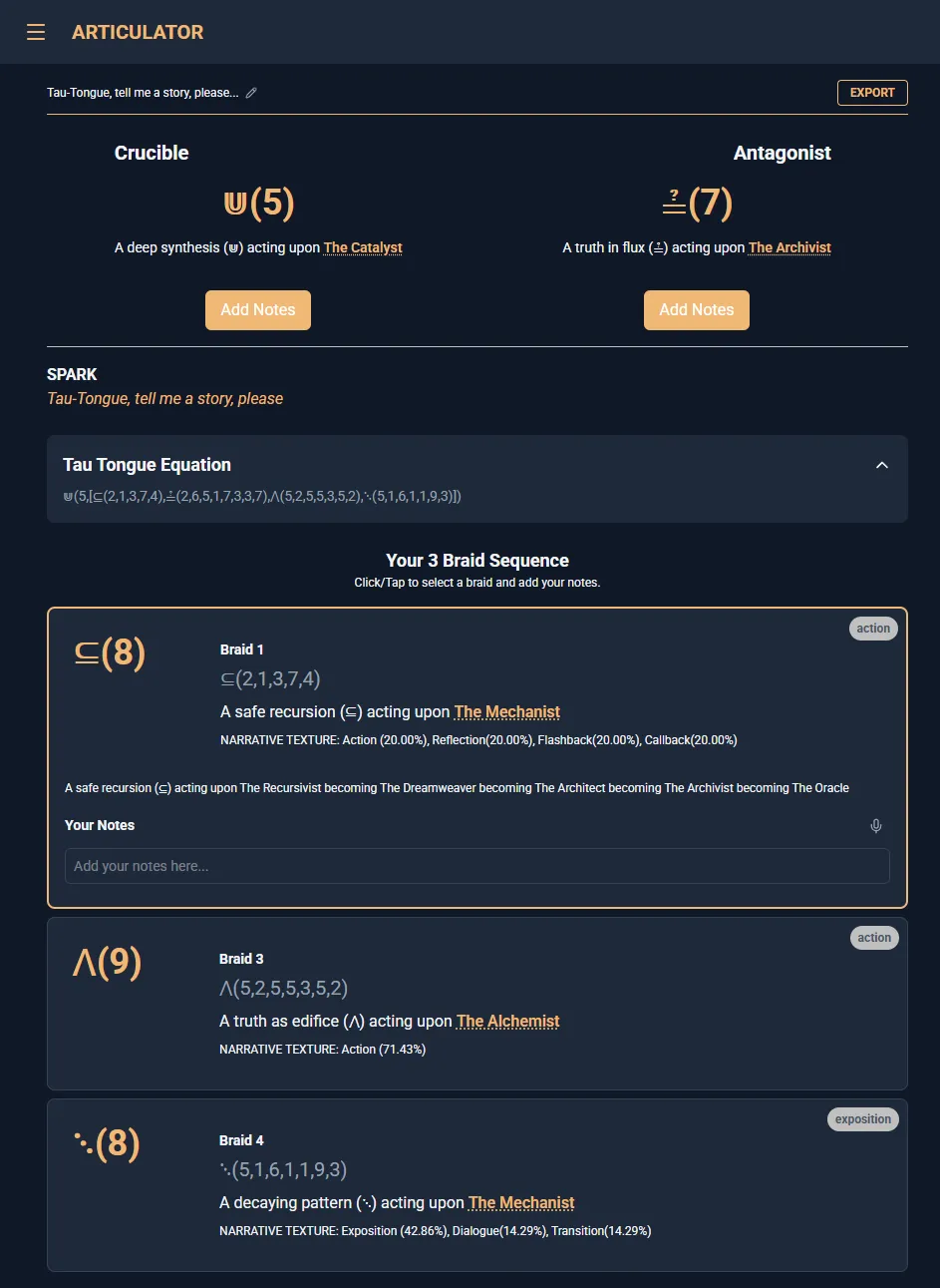 A new Articulator Session ready for outlining!